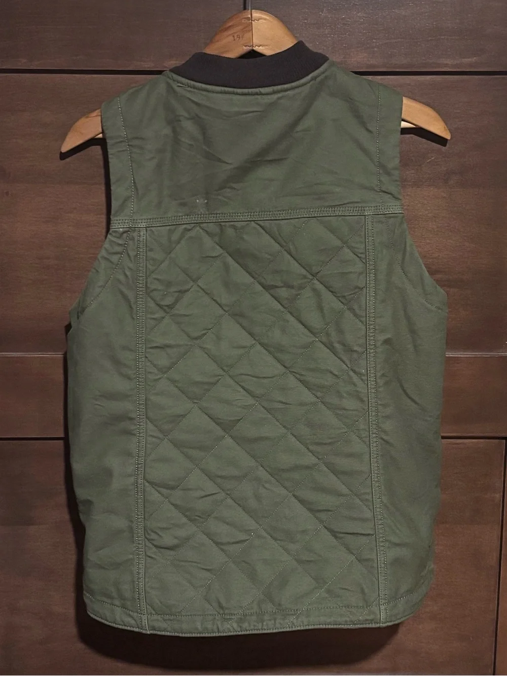 Carhartt Women's Quilted Canvas Vest in Olive Green - Picture 3 of 5